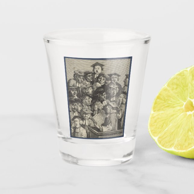 Vaso De Chupito Académicos en una conferencia (por William Hogarth (Anverso)