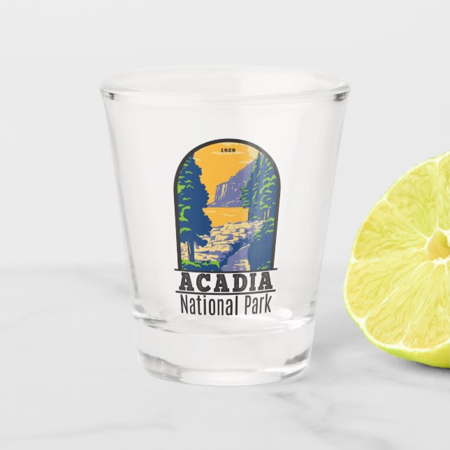 Vaso De Chupito Acadia Parque Nacional Bar Harbour Sendero Océano (Anverso)