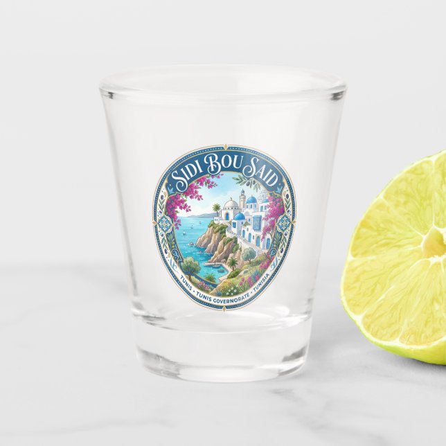 Vaso De Chupito Acantilado de Sidi Bou Said Túnez (Anverso)