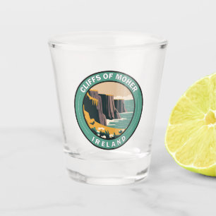 Vaso De Chupito Acantilados de Moher Ireland Floral Travel Art Vin