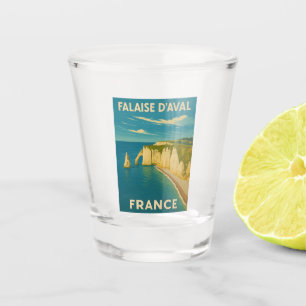 Vaso De Chupito Acantilados de viajes retro vintage de Etretat Fra