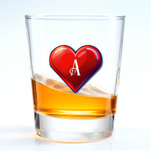 Vaso De Chupito Ace of Hearts Red Casino Deck of Play Cards