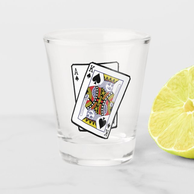 Vaso De Chupito Ace y Rey de Espadas 21 cumpleaños (Anverso)