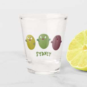Vaso De Chupito Aceitunas alegres y lindas cantando personalizado