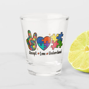 Vaso De Chupito Aceptar comprensión del amor - Corazón de concienc