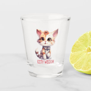 Vaso De Chupito Actitud de gato despreocupada - Diseño felino lúdi