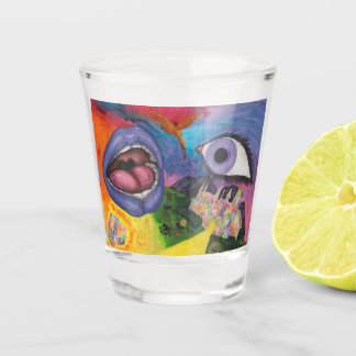 Vaso De Chupito Acuarela Fantasía Dimensiones Mujer Opal Surreal