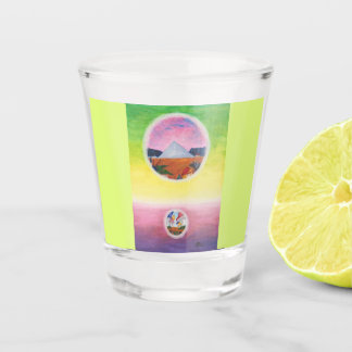 Vaso De Chupito Acuarela Fantasía Dimensiones Pirámide Sueños Mund