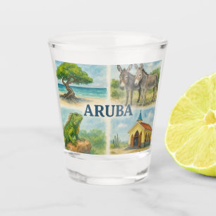 Vaso De Chupito Acuarela multivista de Aruba