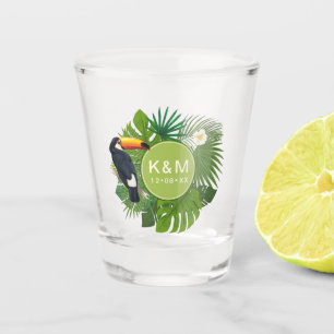 Vaso De Chupito Acuarela Tropical con Toucan Green ID577