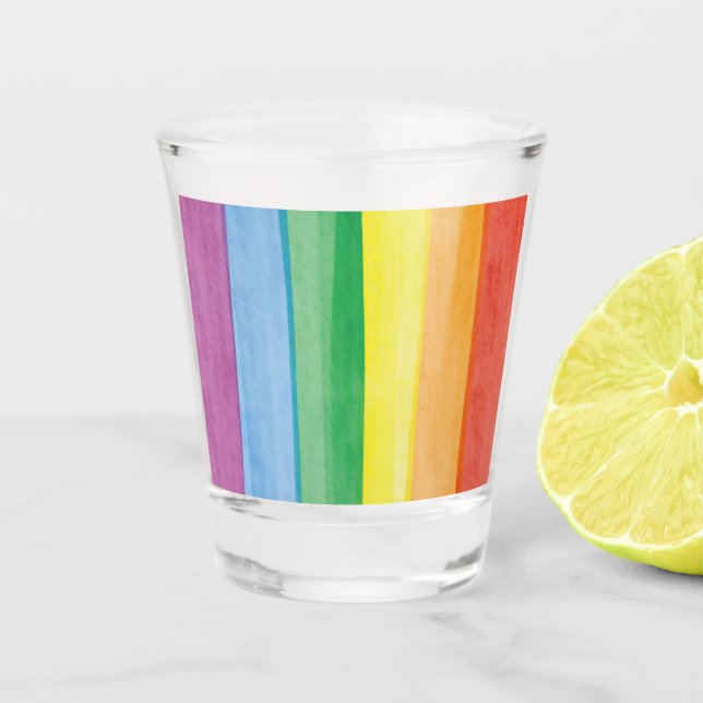 Vaso De Chupito Acuarelas Orgullo Arcoíris (Anverso)