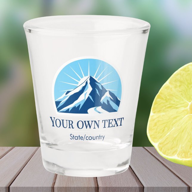Vaso De Chupito Add your own text ski resort mountain souvenir  (Subido por el creador)