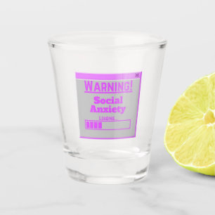 Vaso De Chupito Advertencia Ansiedad Social Rosa Pestaña de Carga