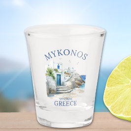 Vaso De Chupito Aegean Dreams: Mykonos in Watercolor