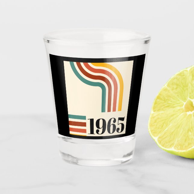 Vaso De Chupito Afiche de época de la franja retro de 1965 (Anverso)
