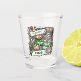 Vaso De Chupito Aficionados a los deportes de animales de Año Nuev