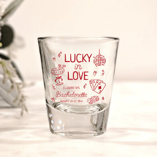 Vaso De Chupito Afortunada En El Amor Mano Whimsical Dibujó Bachel