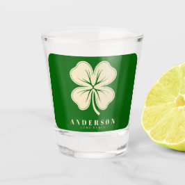 Vaso De Chupito Afortunado irlandés con cuatro hojas de trébol con