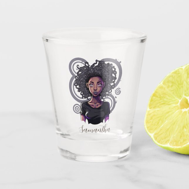 Vaso De Chupito Afro mujer mágica (Anverso)