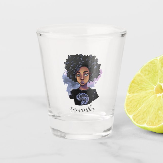 Vaso De Chupito Afroamericana desconcertante y personalizada (Anverso)