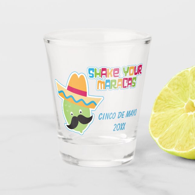 Vaso De Chupito Agitar tu maracas Cinco de Mayo (Anverso)