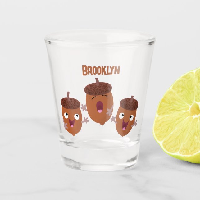 Vaso De Chupito Agradables bellotas cantando personalizado para lo (Anverso)