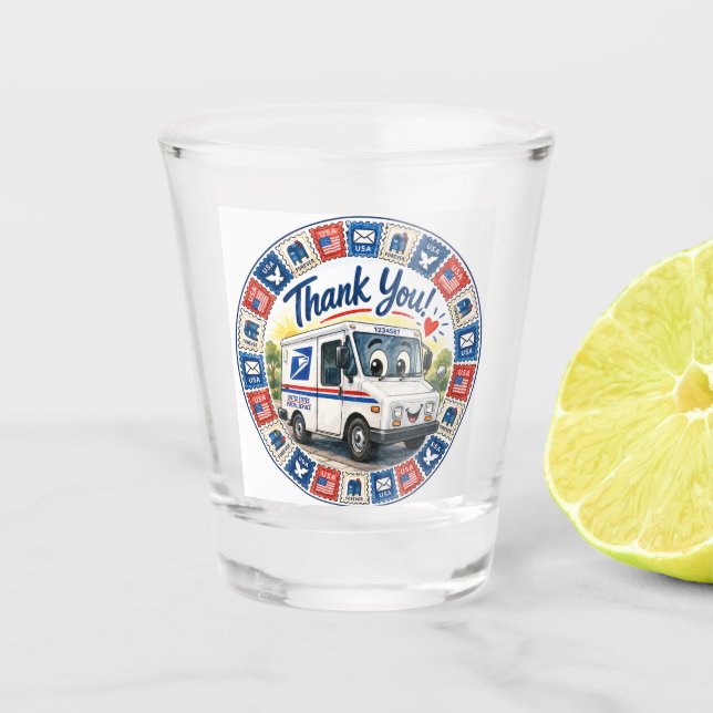 Vaso De Chupito Agradecimiento a los trabajadores postales (Anverso)