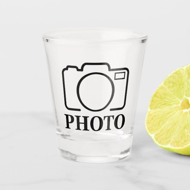 Vaso De Chupito Agregar foto personalizada boda moderna linda eleg (Anverso)