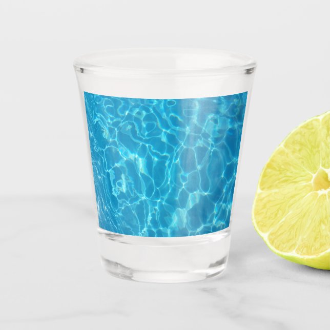 Vaso De Chupito Agua de Piscina Azul Celeste Cristalina (Anverso)