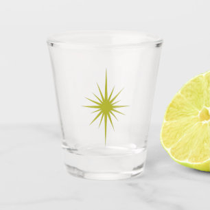 Vaso De Chupito Aguacate Green Atómico Starburst Retro Mid Century
