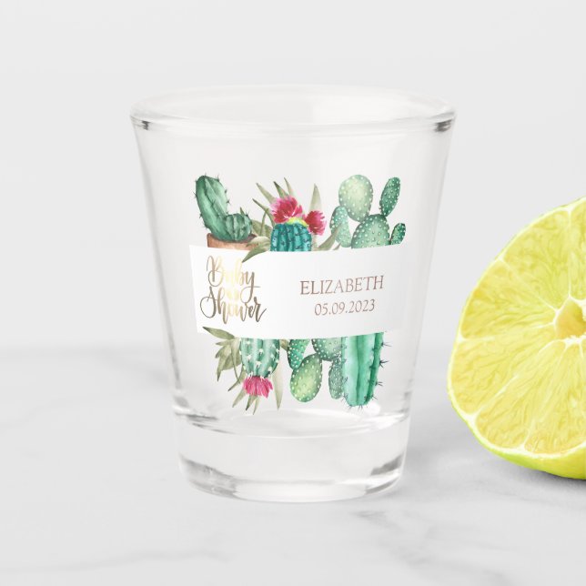 Vaso De Chupito Aguada de Cactus Baby Shower Pies (Anverso)