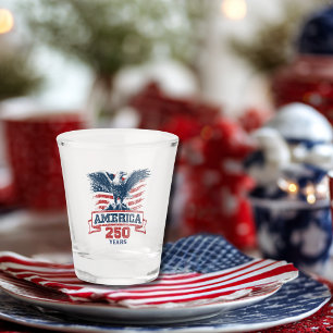 Vaso De Chupito Águila Americana Patriótica Feliz 250 Aniversario
