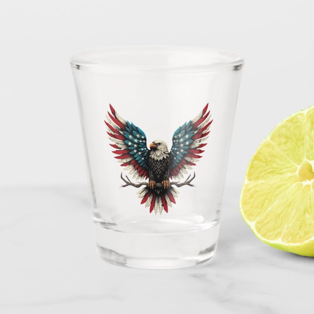 Vaso De Chupito Águila calva norteamericana/estadounidense patriót (Anverso)