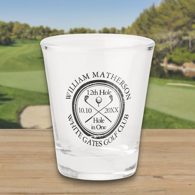 Vaso De Chupito Agujero de golf personalizado en uno (Personalized Golf Hole in One Shot Glass)