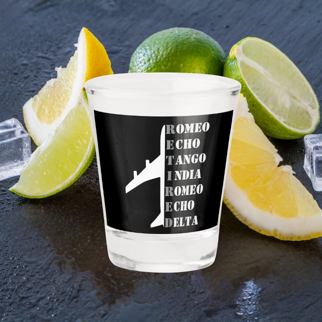 Vaso De Chupito Airplane Retired Nato Phonetic Alphabet Aviation (Subido por el creador)