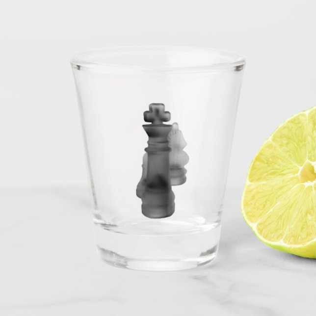 Vaso De Chupito Ajedrez de vidrio caliente (Anverso)