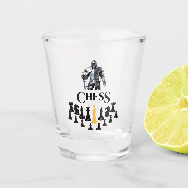 Vaso De Chupito Ajedrez Knight con espada (Anverso)