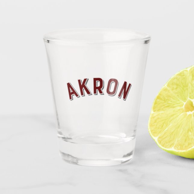 Vaso De Chupito Akron, Arco Vintage de Ohio (Anverso)