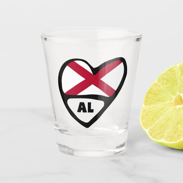 Vaso De Chupito Alabama, Bandera Del Estado De LA AL En Cristal De (Anverso)