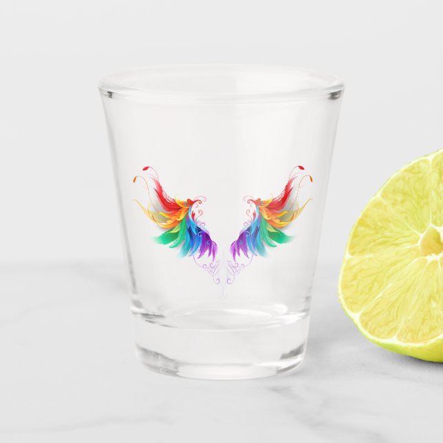 Vaso De Chupito Alas del arco iris fluidas (Anverso)