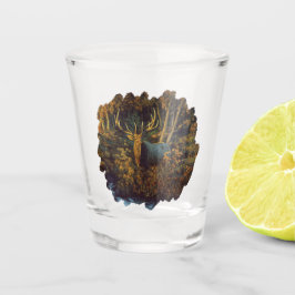 Vaso De Chupito Alce toro en bosque otoñal