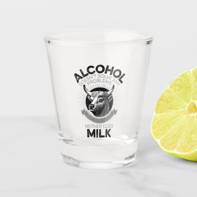 Vaso De Chupito Alcohol frente a leche (Anverso)