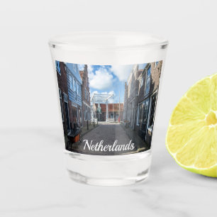 Vaso De Chupito Aldea holandesa con puente tradicional de madera