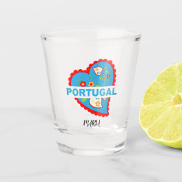 Vaso De Chupito Alegre corazón portugués