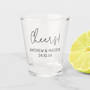 Vaso De Chupito Alegría de vidrio caliente de boda personalizada