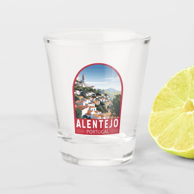 Vaso De Chupito Alentejo Portugal Viaje arte de cosecha (Anverso)