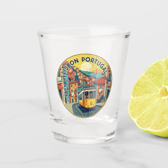 Vaso De Chupito Alfama de viajes de Lisboa Portugal (Anverso)