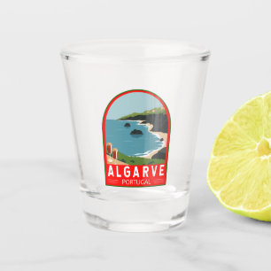 Vaso De Chupito Algarve Portugal Retro Viaje Art Vintage