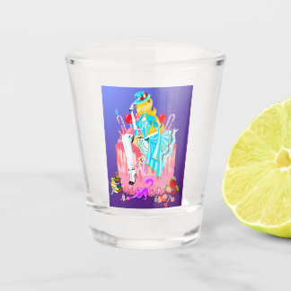 Vaso De Chupito Alice en pastel de cumpleaños