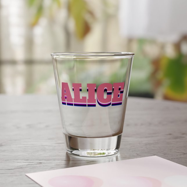 Vaso De Chupito Alice Name Shot Glass (Know an Alice? Here's the shot glass just for them)